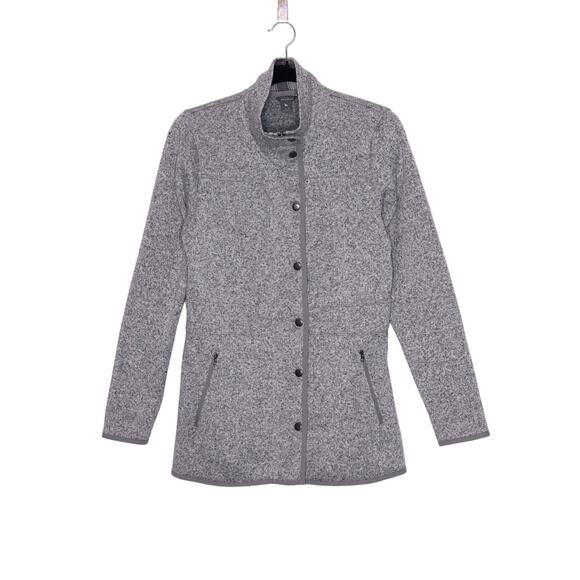 EDDIE BAUER Radiator Fleece Field Jacket Heathered Gray Full Snap Zip Women's S - Picture 1 of 14